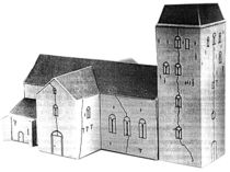 Modell der romanischen Pfarrkirche um 1850